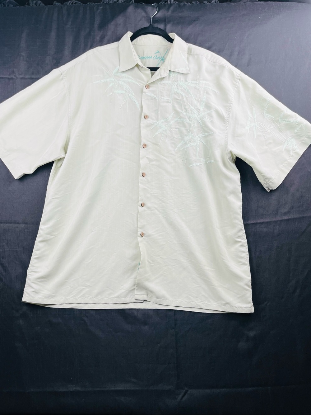 Men's Short-Sleeve Button-Up Shirt in Light Green